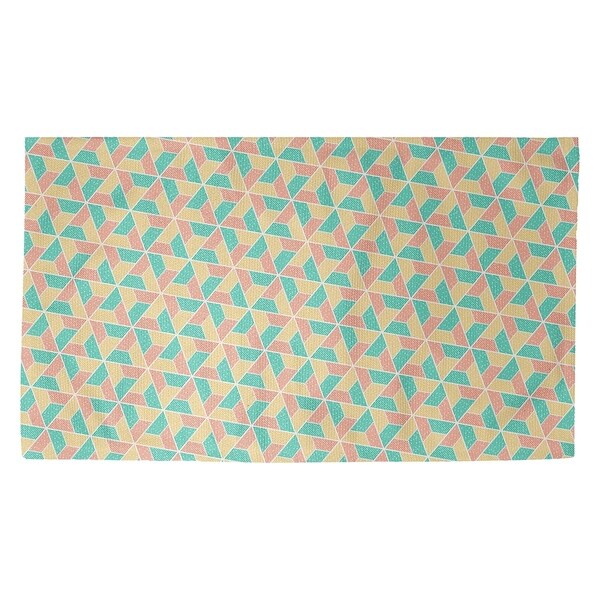 Katelyn Elizabeth Green Yellow & Orange Trapezoids Dobby Rug