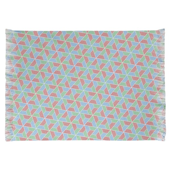 Katelyn Elizabeth Green Red & Blue Trapezoids Chenille Rug