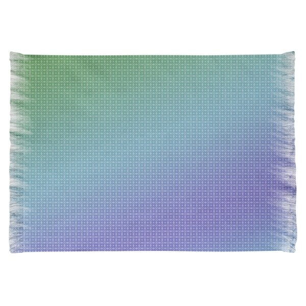 Katelyn Elizabeth Blue & Green Doily Pattern Chenille Rug