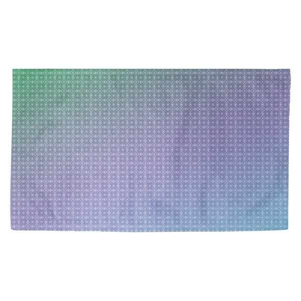 Katelyn Elizabeth Blue & Green Doily Pattern Dobby Rug