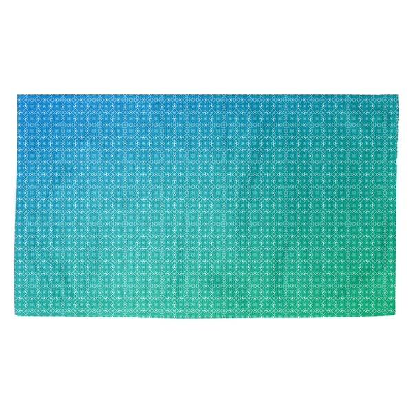 Katelyn Elizabeth Green & Blue Doily Pattern Dobby Rug