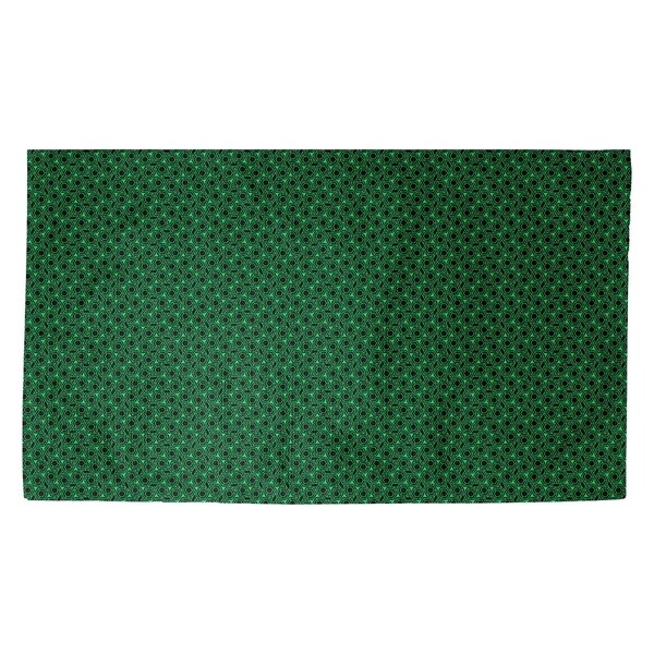 Katelyn Elizabeth Green & Black Hexagonal Lattice Dobby Rug