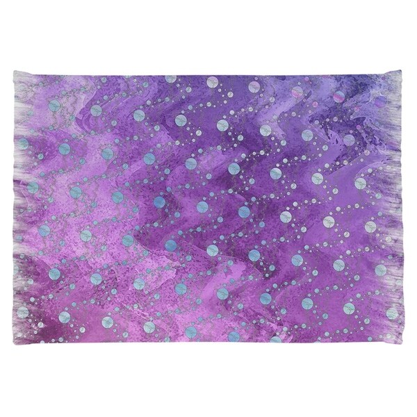 Katelyn Elizabeth Blue with Pink & Purple Planets & Stars Chenille Rug