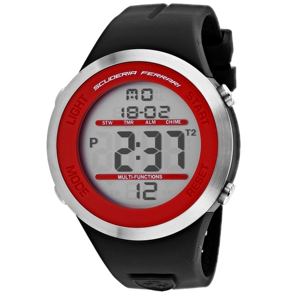 Ferrari Men's 830371 'Digital' Black Silicone Watch