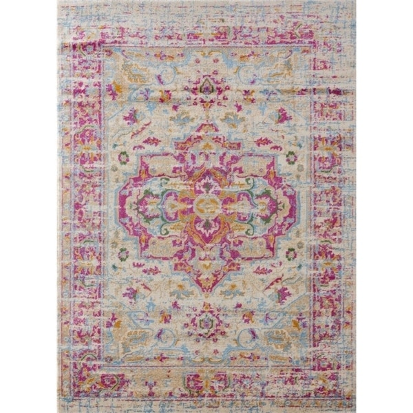 1514 Distressed Pink 5x7 Area Rug 5'2" x 7'2" Overstock 27322221