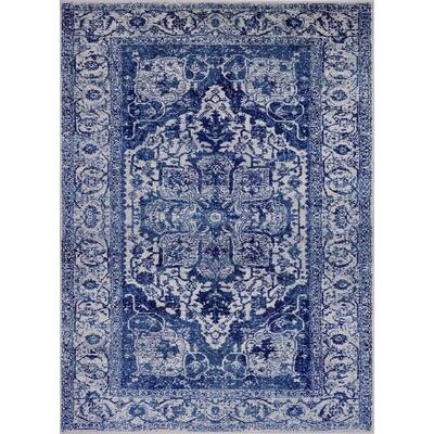 Distressed Blue 5 x 7 Area Rug 1565 - 5'2" x 7'2"