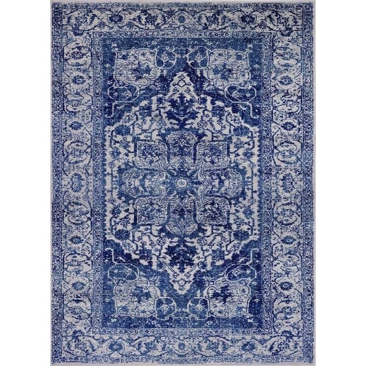 Distressed Blue 5 x 7 Area Rug 1565 - 5'2" x 7'2"