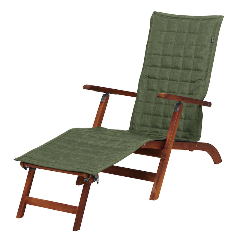 Classic Accessories Montlake Water-Resistant 69 Inch Patio Steamer Chaise Slipcover, Heather Fern - Heather Fern