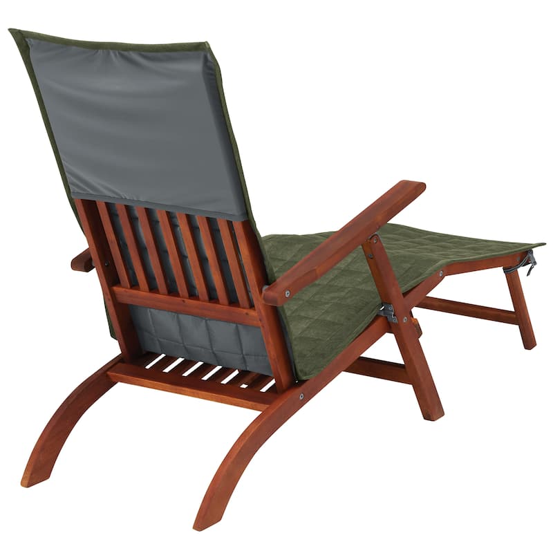 Classic Accessories Montlake Water-Resistant 69 Inch Patio Steamer Chaise Slipcover, Heather Fern