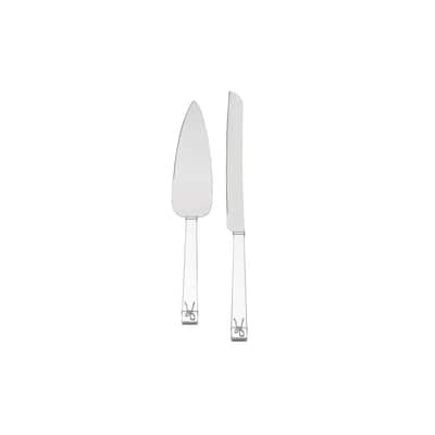 Vera Wang Love Knots Silver Metal Cake Knife and Server Set