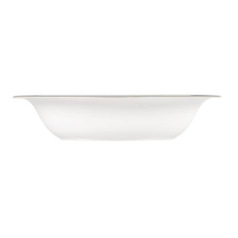 Vera Wang Lace Platinum 9.75-inch Fine Bone China Oval Open Vegetable Bowl
