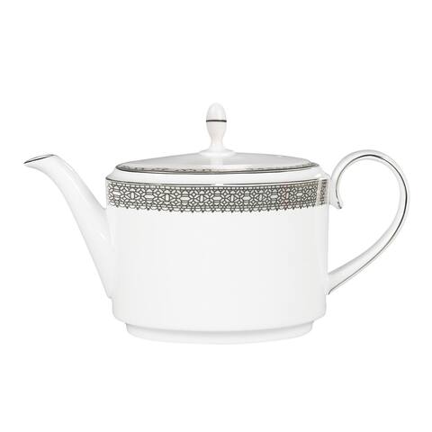 Vera Lace White and Platinum 1.4-ltr Fine Bone China Teapot
