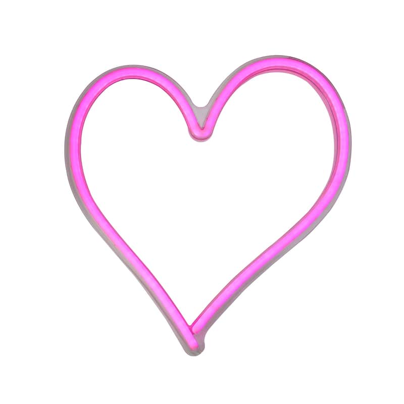 13.5" Neon Style LED Lighted Valentine's Day Heart Window Silhouette Sign