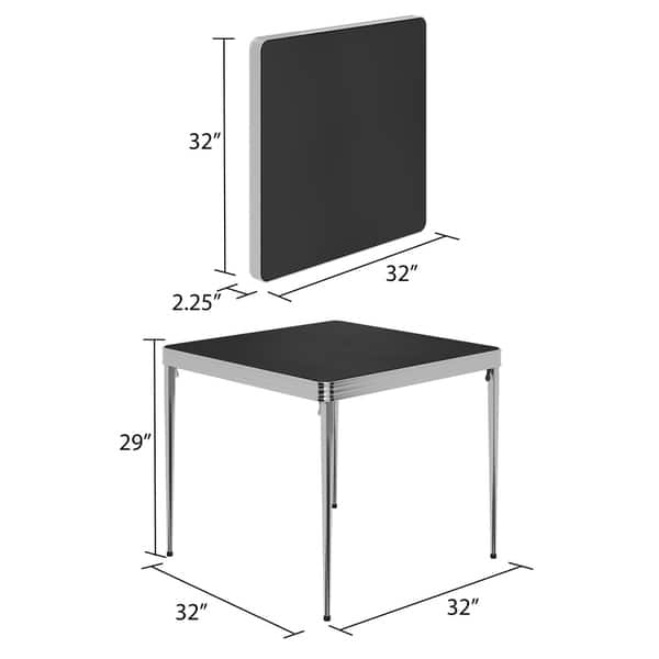 COSCO Stylaire 32inch Square Vinyl Top Folding Table Bed Bath