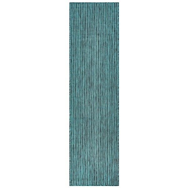 Liora Manne Carmel Texture Stripe Indoor/Outdoor Rug Teal