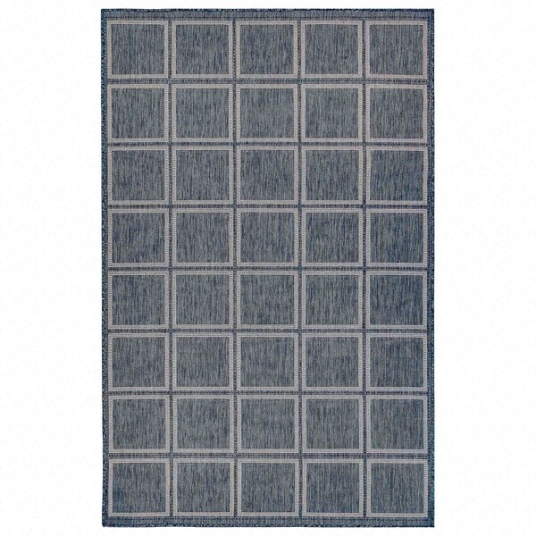 Liora Manne Carmel Squares Indoor/Outdoor Rug Navy