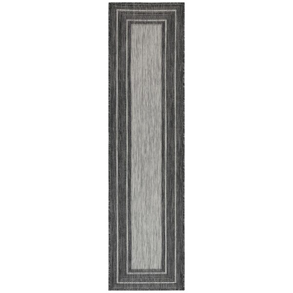 Liora Manne Carmel Multi Border Indoor/Outdoor Rug Black