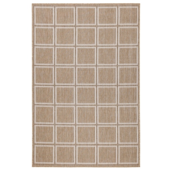 Liora Manne Carmel Squares Indoor/Outdoor Rug Sand