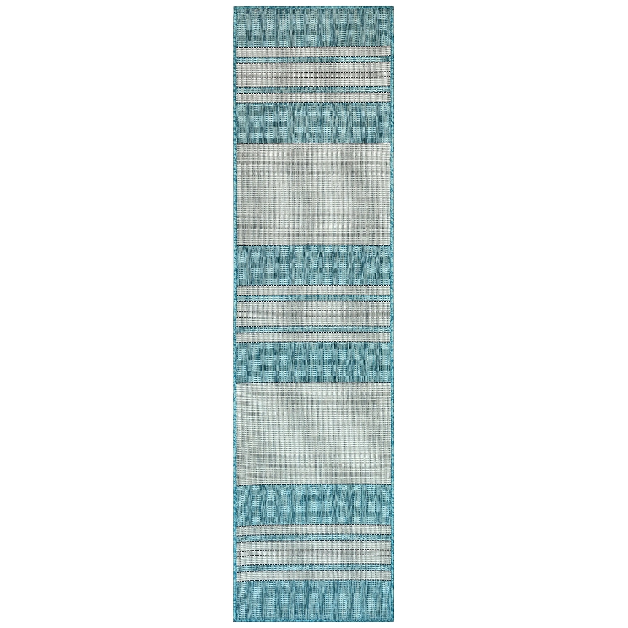 Liora Manne Carmel Stripe Indoor Outdoor Rug Aqua Liora Manne Carmel Stripe Indoor Outdoor Rug Aqua