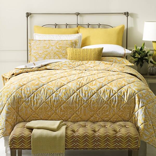 Shop Willow Gold Quilted Pillow Sham Standard Free Shipping