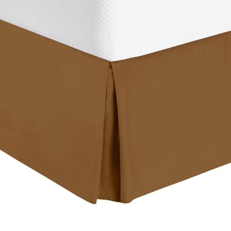 Nestl Luxury Pleated King Size 14 inch Drop Bed Skirt - Mocha