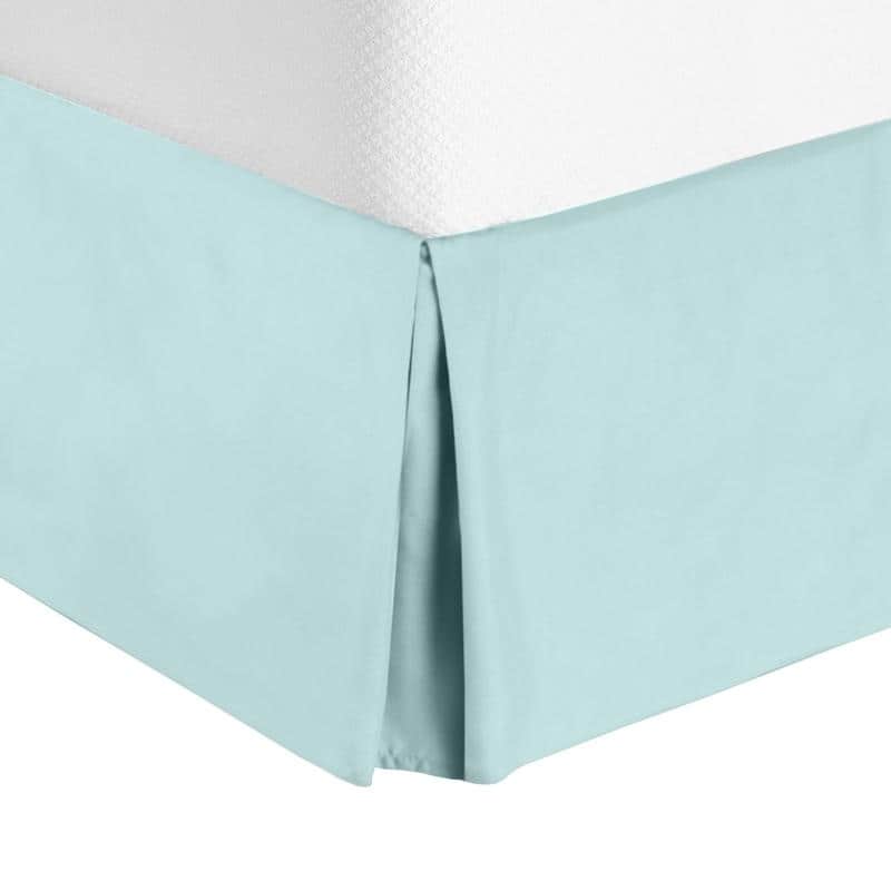Nestl Luxury Pleated King Size 14 inch Drop Bed Skirt - Aqua