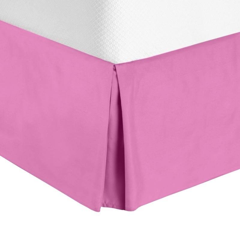 Nestl Luxury Pleated King Size 14 inch Drop Bed Skirt - Light Pink