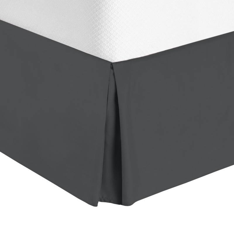 Nestl Luxury Pleated King Size 14 inch Drop Bed Skirt - Charcoal