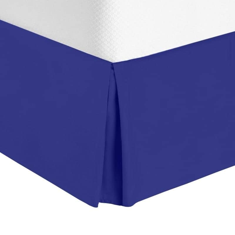 Nestl Luxury Pleated Full Size 14 inch Drop Bed Skirt - Royal Blue