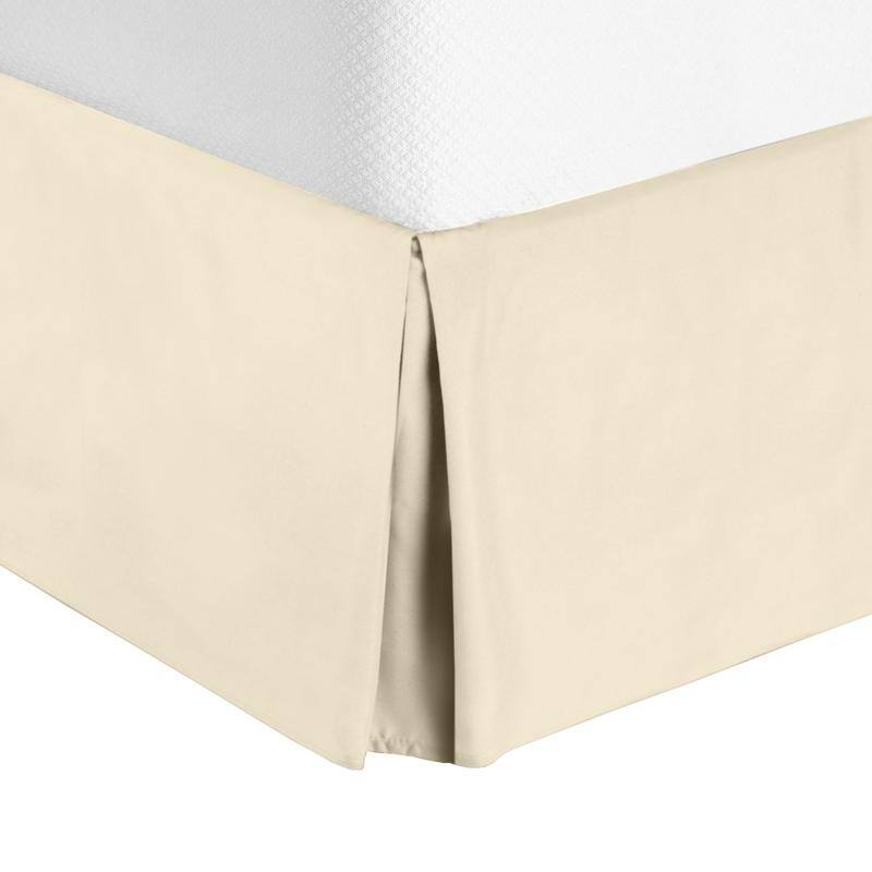 Nestl Luxury Pleated Twin Size 14 inch Drop Bed Skirt - Beige
