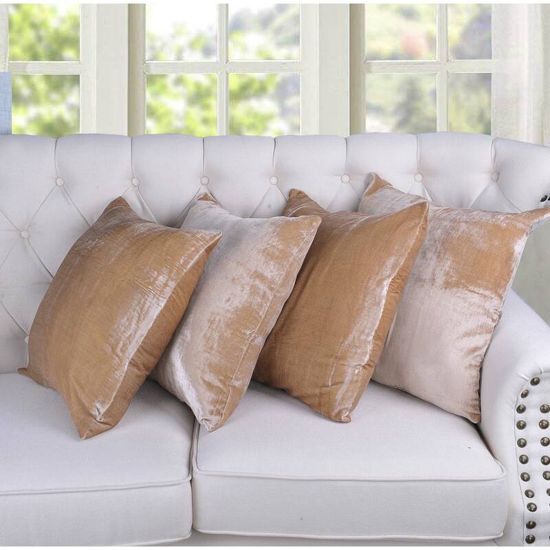 Serenta Velvet Decorative Throw Pillow Cover (set of 4), NO INSERT