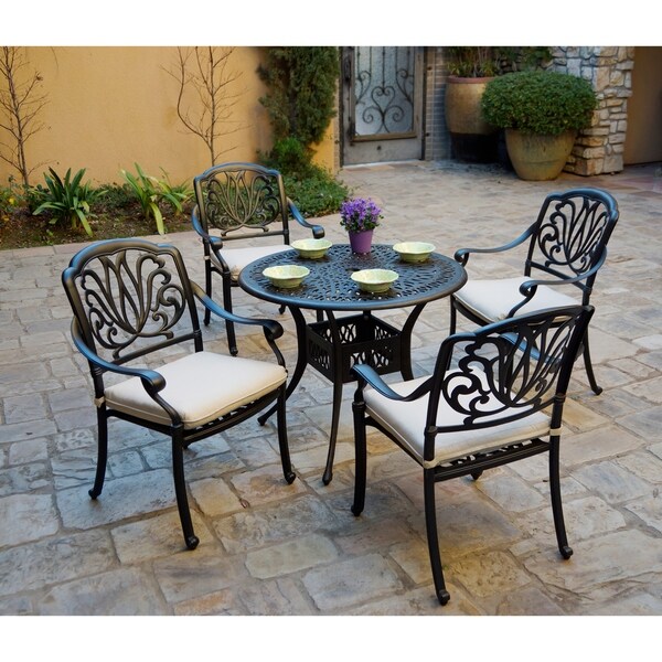 Shop 5-Piece Patio Dining Set, 36 Inch Round Dining Table - Free ...