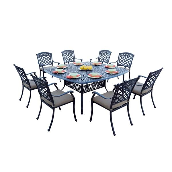 Shop 9 Piece Patio Dining Set 64 Inch Square Dining Table On