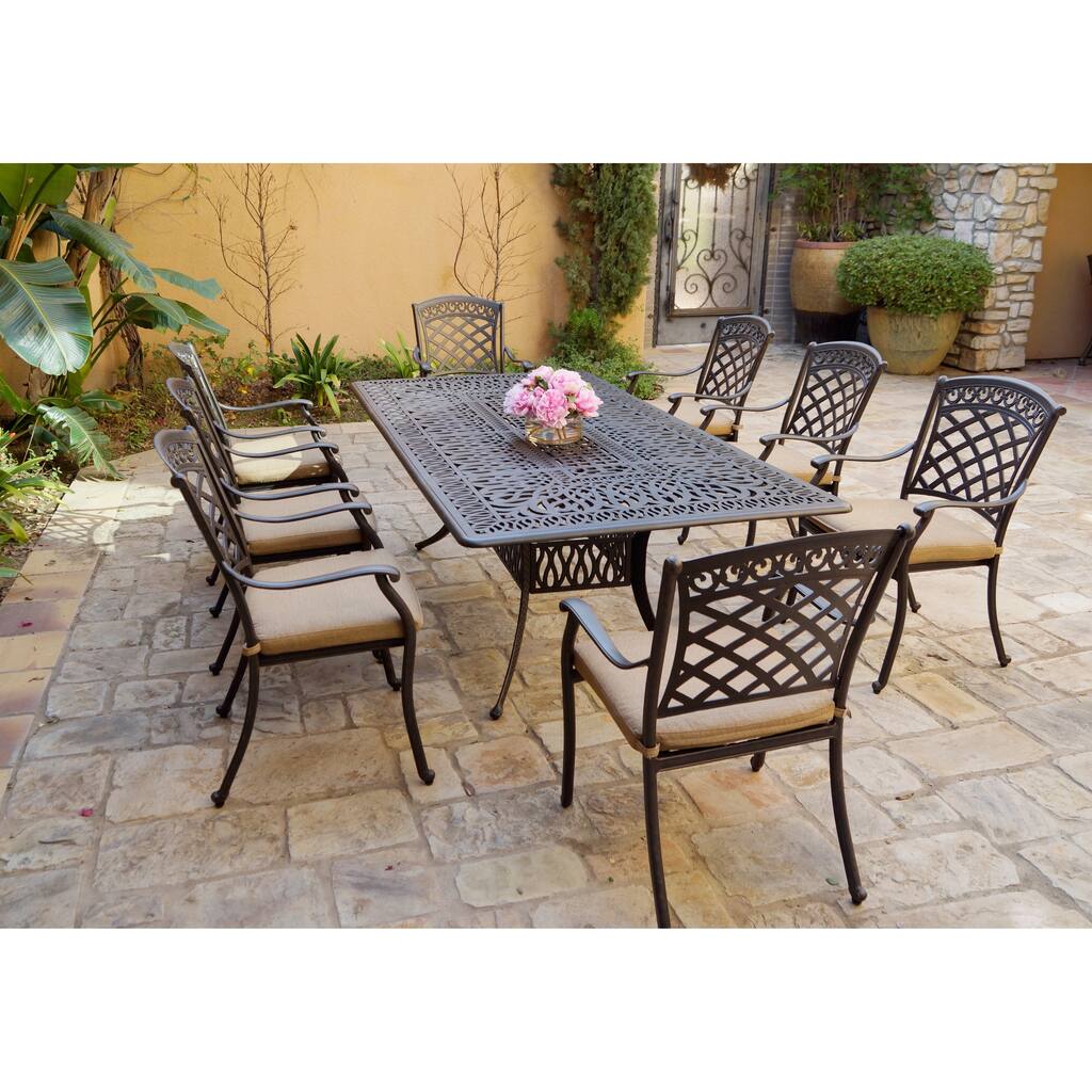 9-Piece Patio Dining Set, 44 X 84 Inch Rectangular Dining Table