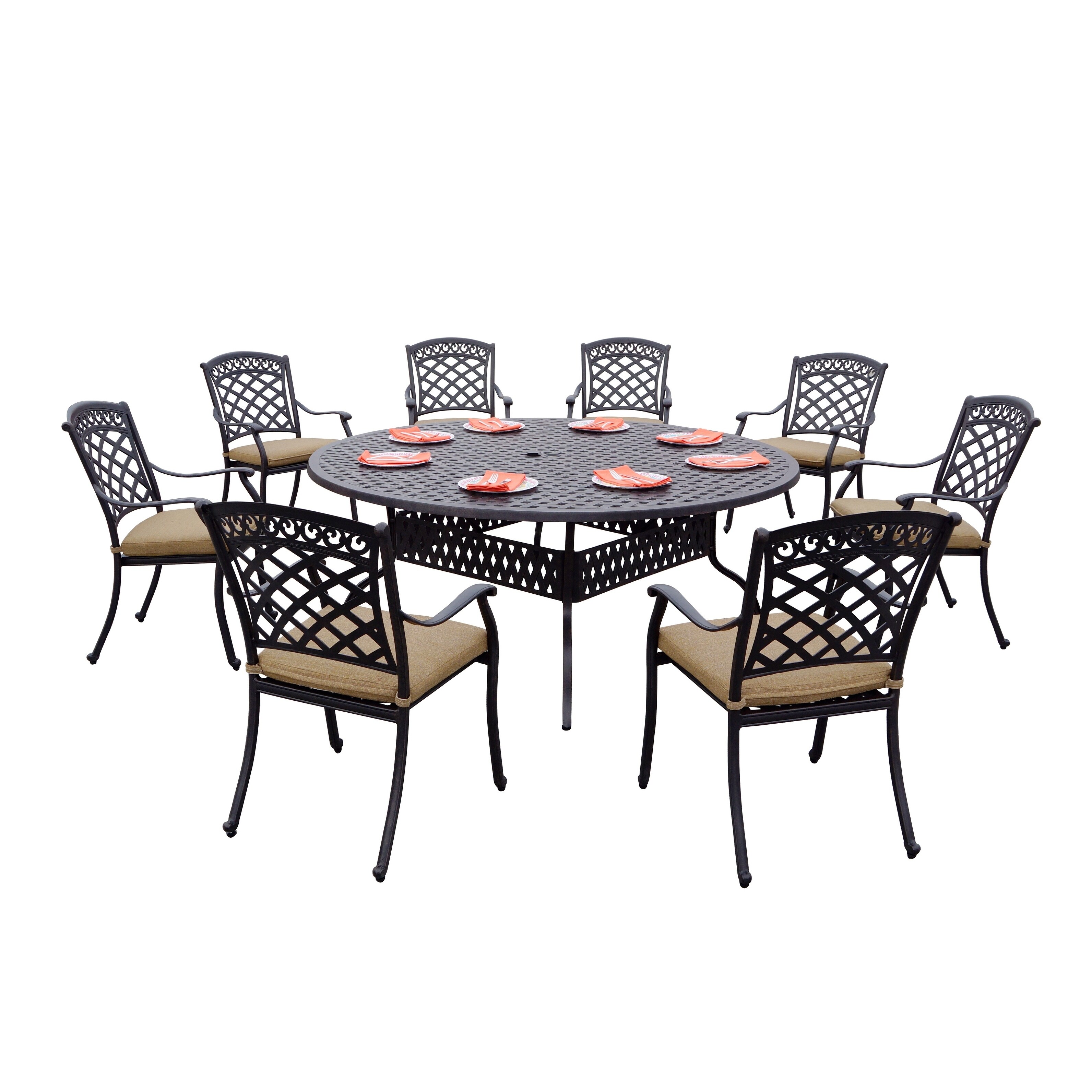 Shop 9 Piece Patio Dining Set 72 Inch Round Dining Table Free