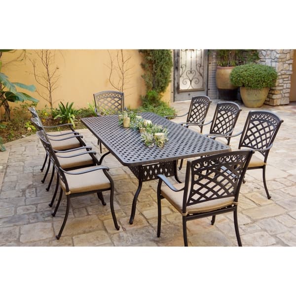 Shop 9 Piece Patio Dining Set 42 X 84 Inch Rectangular Dining