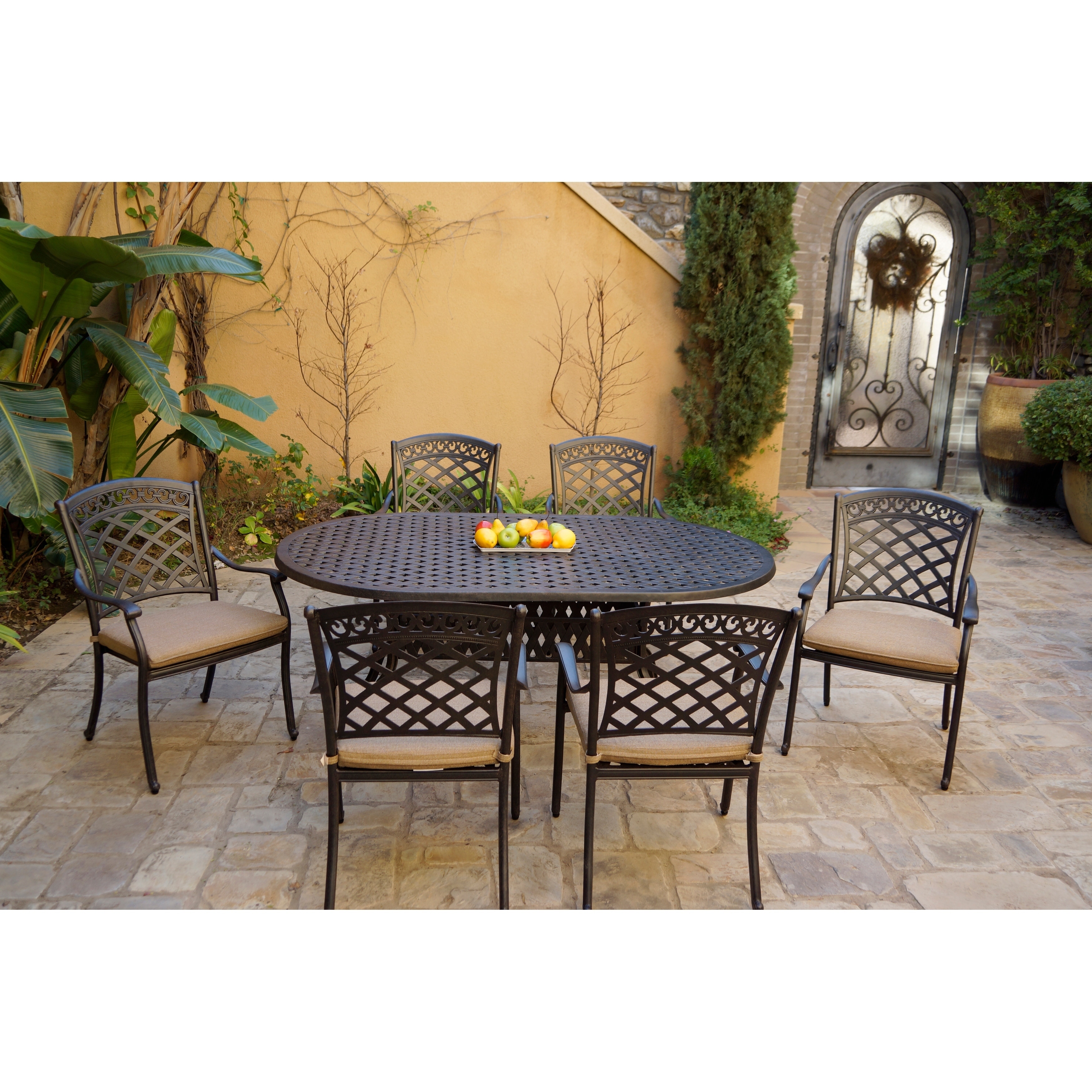 Shop Black Friday Deals On 7 Piece Patio Dining Set 42 X 72 Inch Oval Dining Table Overstock 27326478