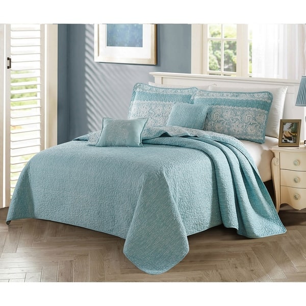 Shop Serenta Emma 5 Piece Printed Quilt Bedspread Coverlet Set