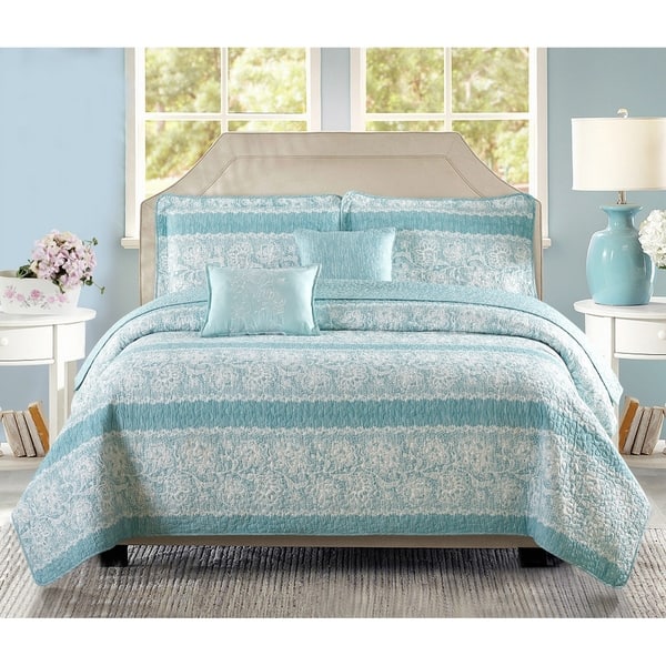 Shop Serenta Emma 5 Piece Printed Quilt Bedspread Coverlet Set