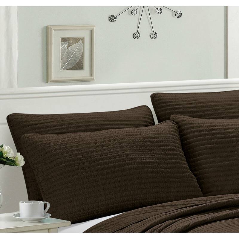 Serenta Brockton Quilted Pillow Sham Case 2 Piece Set