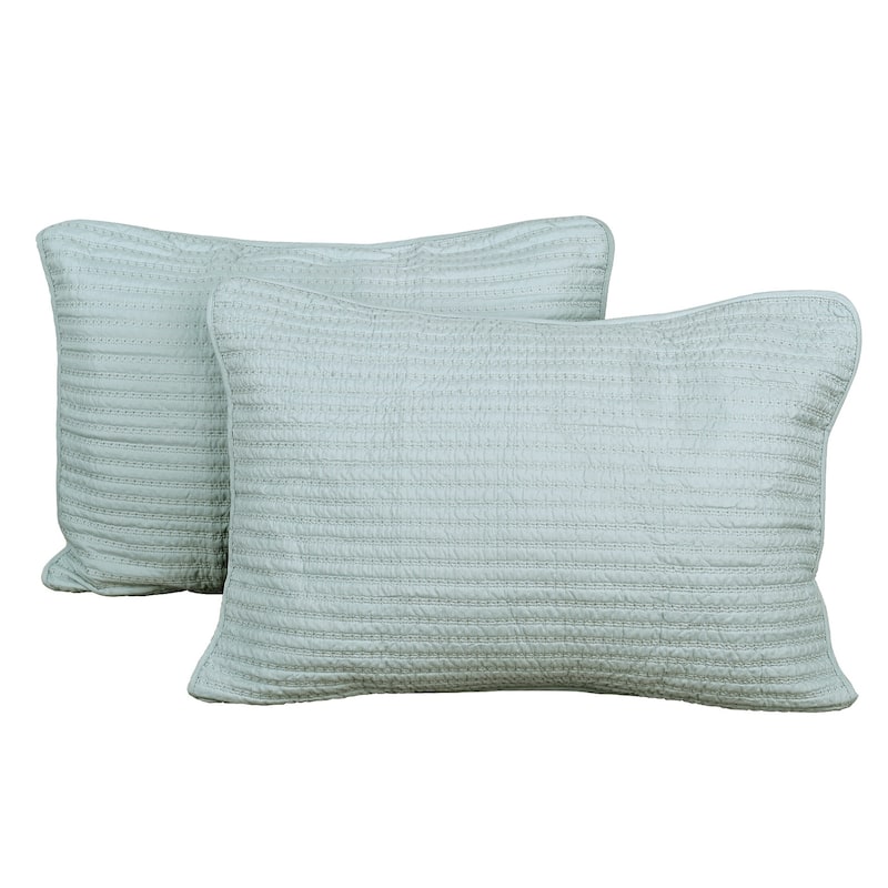 Serenta Brockton Quilted Pillow Sham Case 2 Piece Set - Blue - Standard