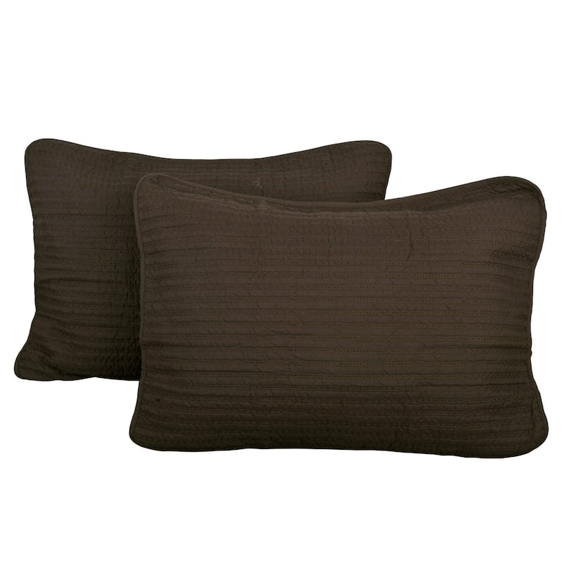 Serenta Brockton Quilted Pillow Sham Case 2 Piece Set