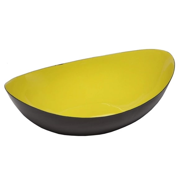 Melange Home Decor Modern Collection, 8-inch Boat Bowl, Color - Lime Green