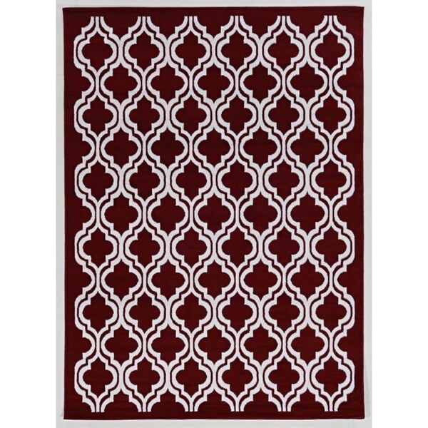 Capri Quatrefoil Red Area Rug 6 5 X 9 3 Free Shipping Today Capri Quatrefoil Red Area Rug 6 X27