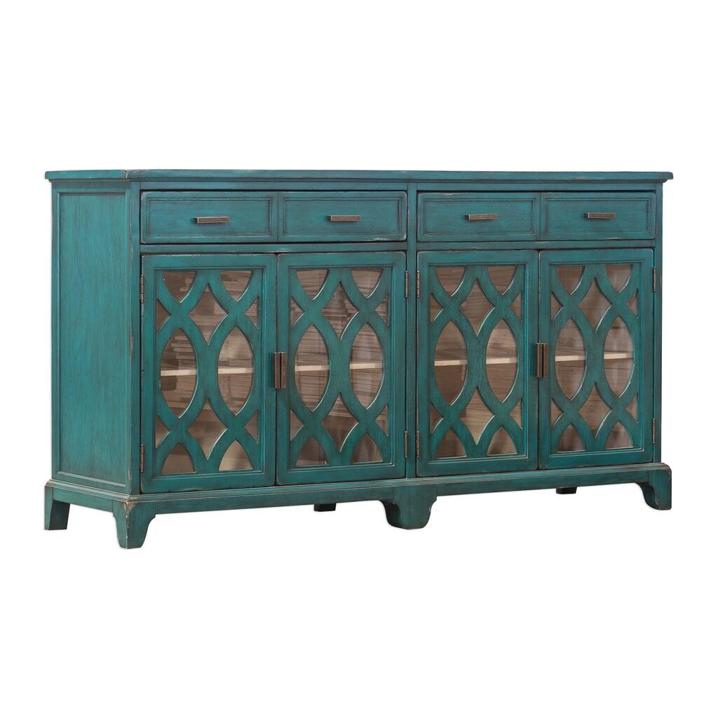 Uttermost Oksana Antique Green Wooden Credenza