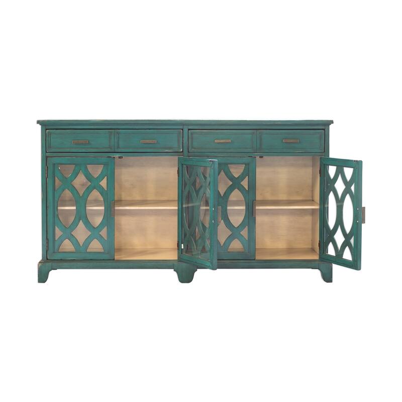 Uttermost Oksana Antique Green Wooden Credenza