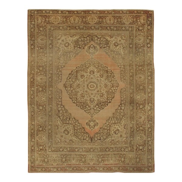 Pasargad NY Antique Persian Tabriz Wool Pile Rug - 9'3" X 11'6" - 9'3" X 11'6"