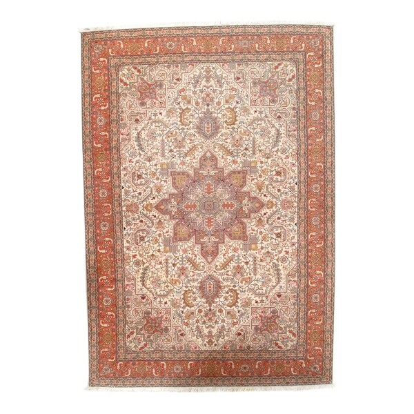 Pasargad NY Persian Tabriz Silk & Korker Wool Rug - 6'9" X 9'9" - 6'9" X 9'9"