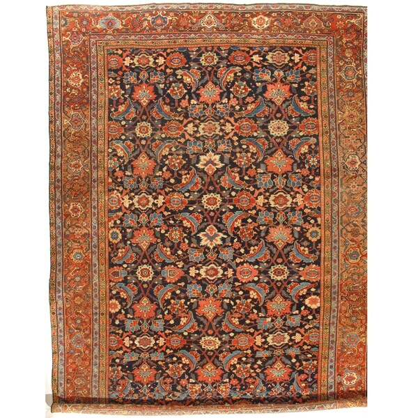 Pasargad NY Original Antique Persian Sultanabad Wool Rug - 10'6" X 14'6" - 10'6" X 14'6"