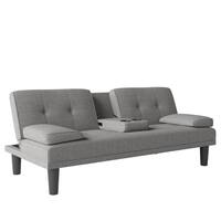 Avenue Greene Medley Cupholder Sofa Sleeper Futon with 2 pillows